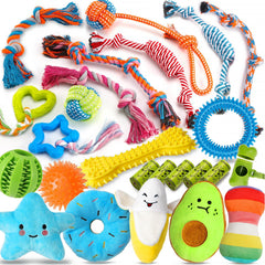 Zeaxuie ensemble 25 jouets en corde pour chiot favorisant l'interactivité.