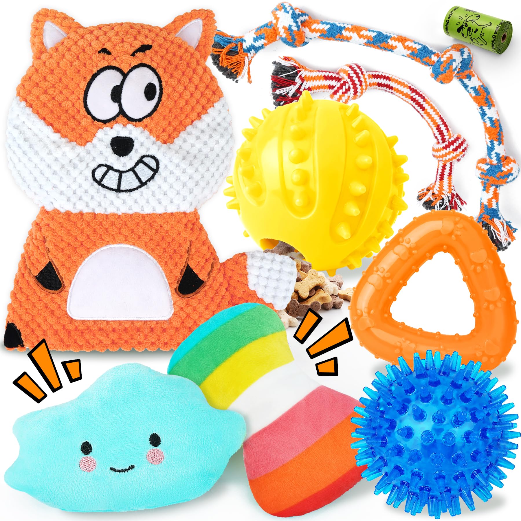 Zeaxuie fox-peluche-grande-sifflet : peluche colorée avec sifflet pour jeux interactifs.