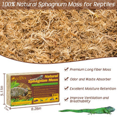 ZeeDix Mousse sphagnée longue fibre: absorption efficace d'humidité pour terrarium sec