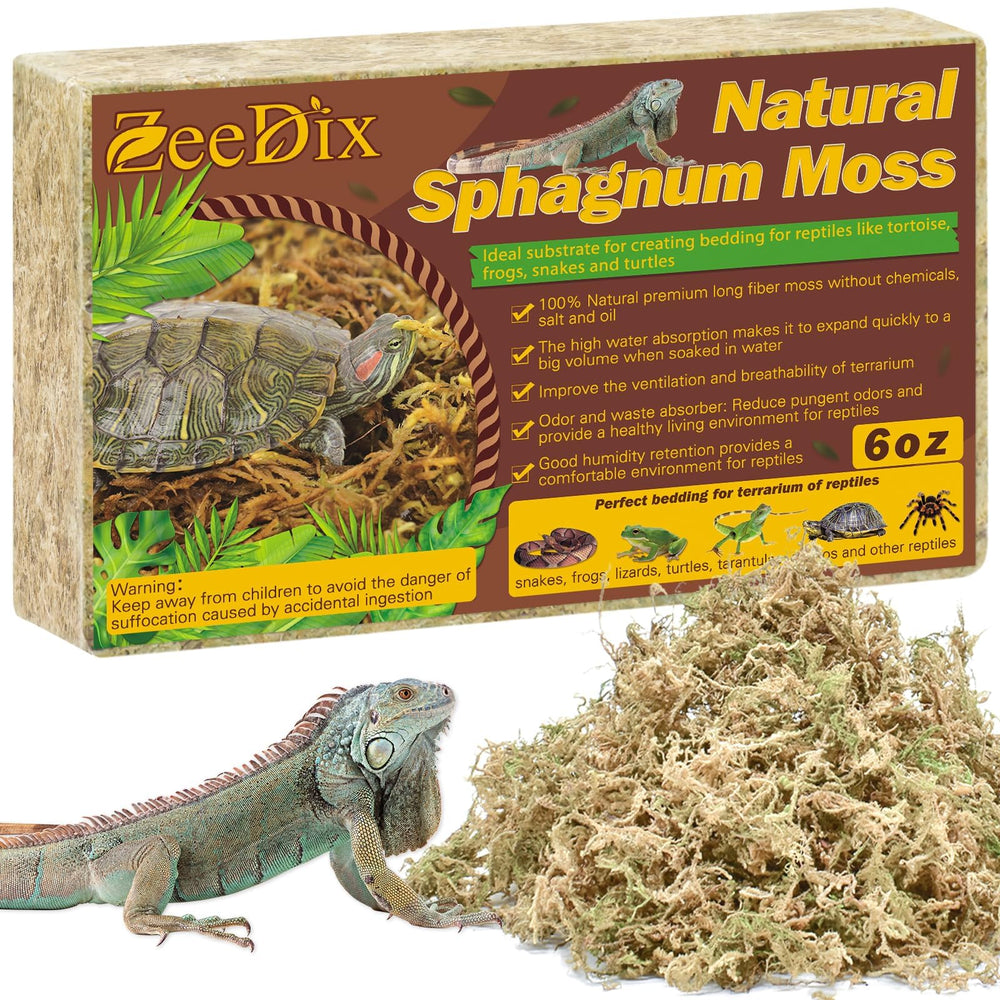 ZeeDix Mousse sphagnée longue fibre: texture naturelle idéale pour terrarium et reptiles