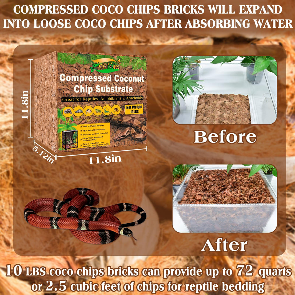 Substrat coco compressé Zeedix qui se dilate en copeaux respirants.
