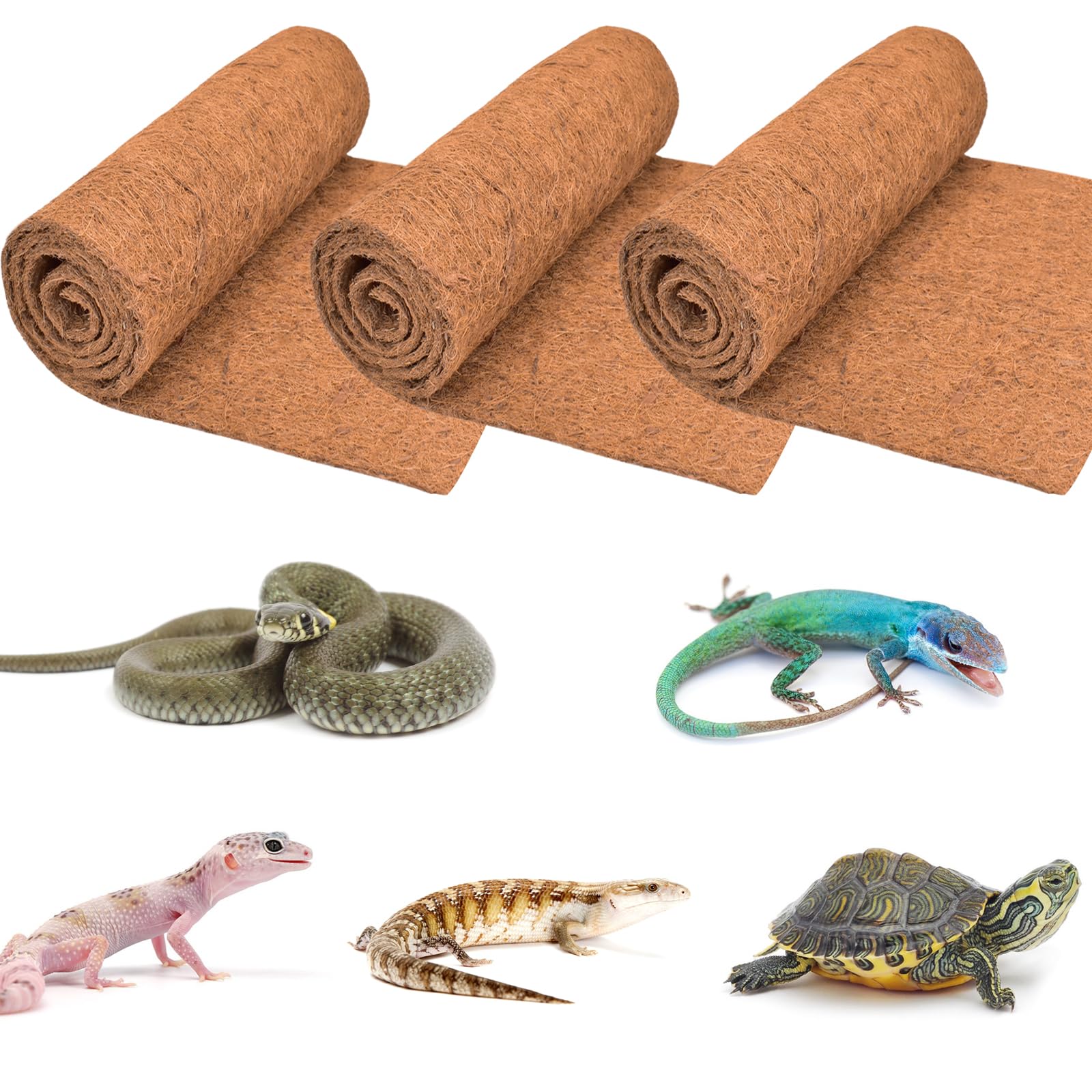 ZeeDix tapis reptile coco 18x36, substrat durable pour terrarium.