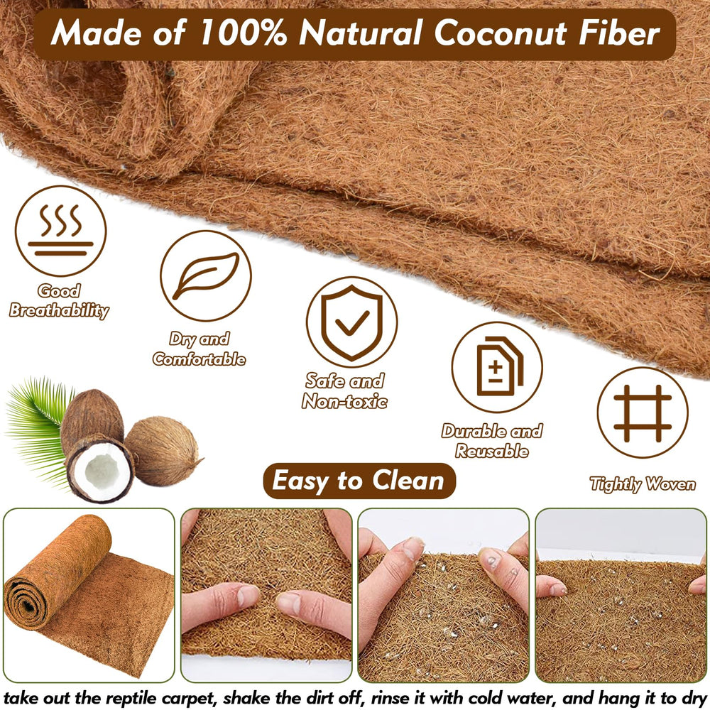 ZeeDix Tapis coco découpe facile, taille sur mesure pour votre terrarium.