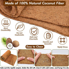 ZeeDix tapis terrarium coco respirant, matériau naturel et respirant pour l habitat.