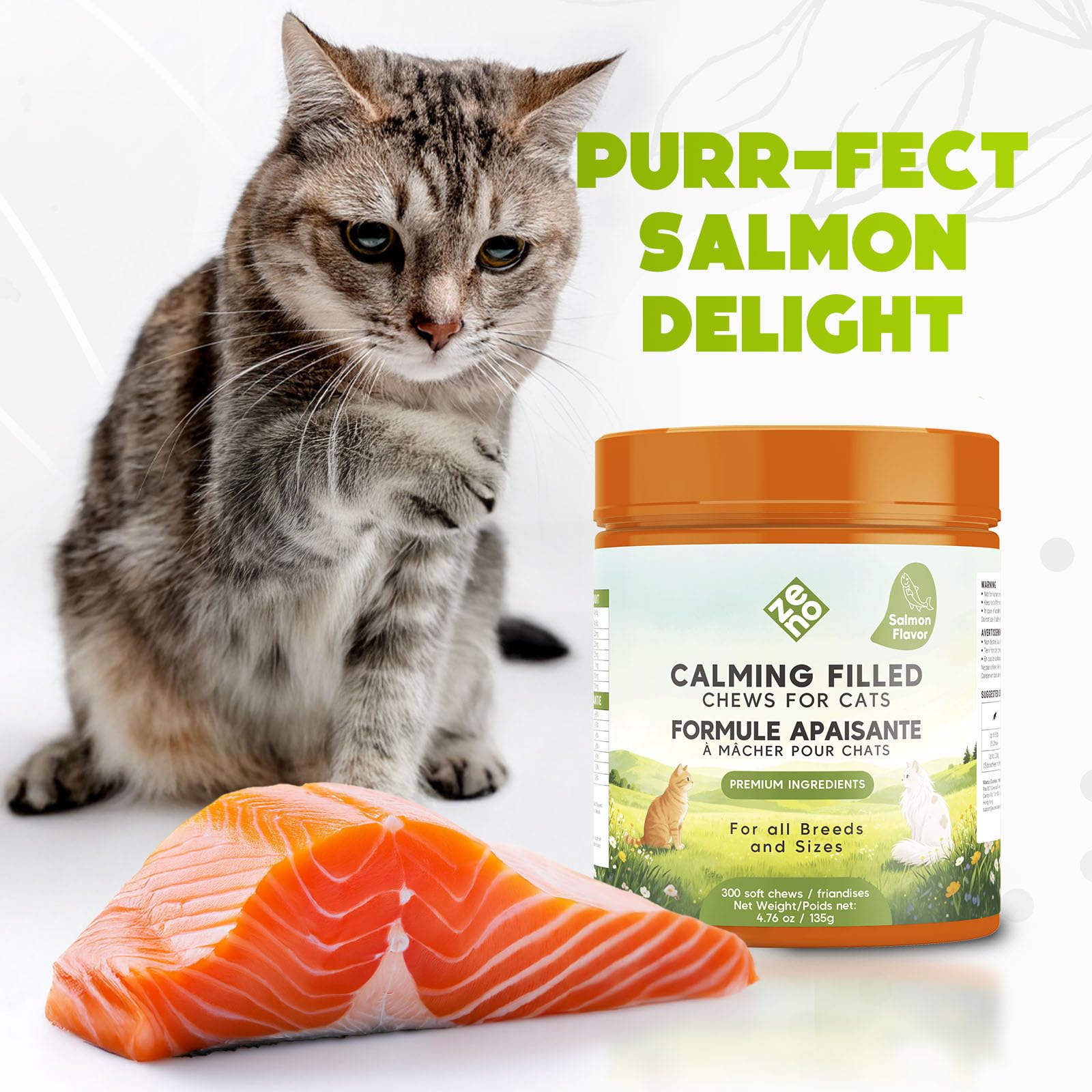 ZENO Hemp Calming Chews chat emballage pratique – idéal pour transporter et ranger.