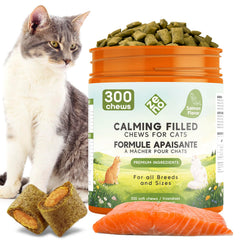 ZENO Hemp Calming Chews chat saumon bouchée – apaise l’anxiété lors des orages.