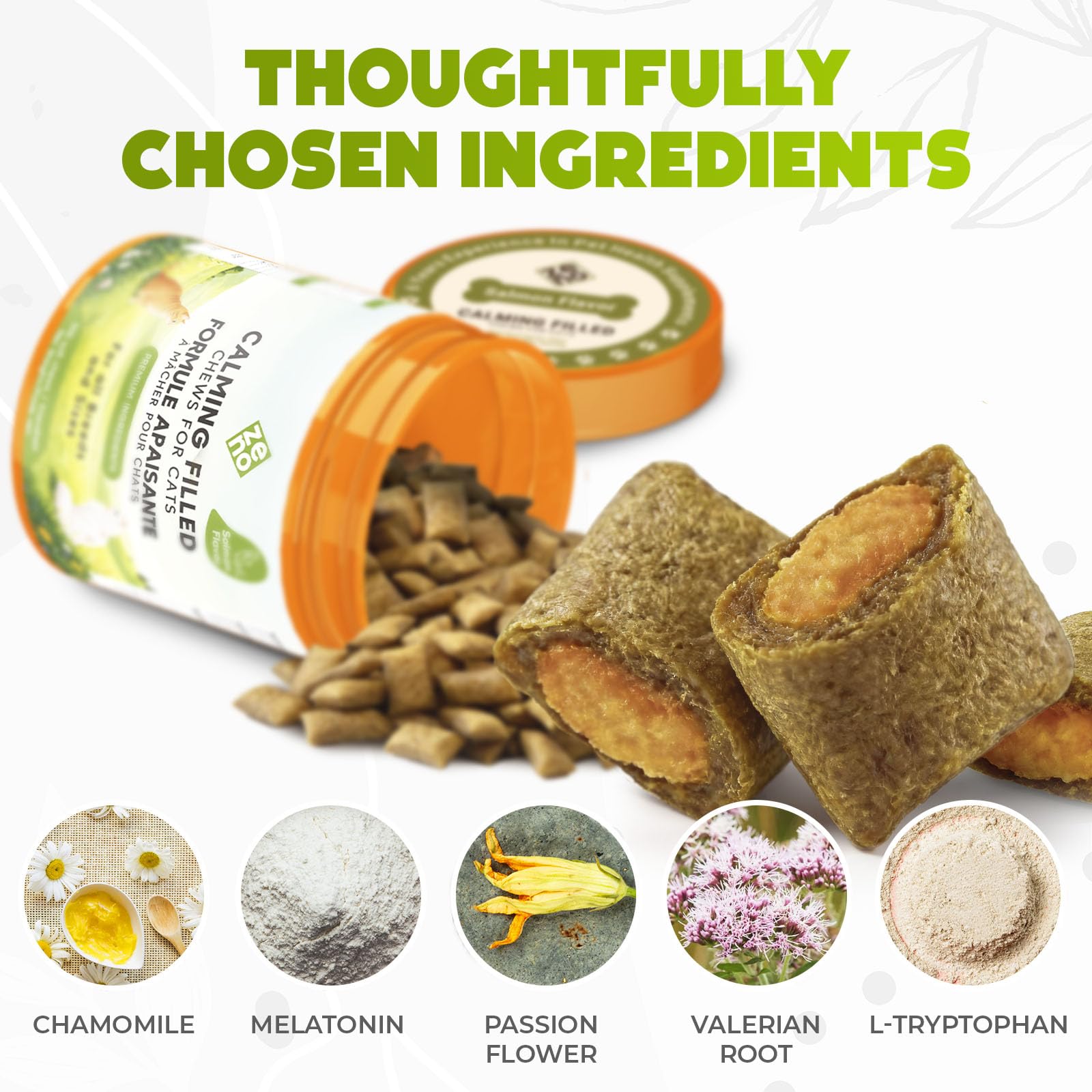 ZENO Hemp Calming Chews chat voyage – aide potentielle lors des trajets en voiture.