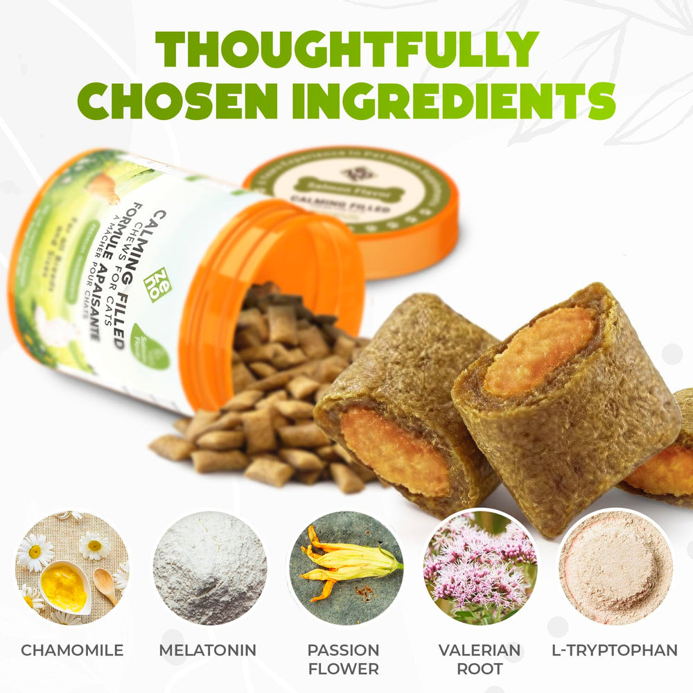 ZENO Hemp Calming Chews chat voyage – aide potentielle lors des trajets en voiture.
