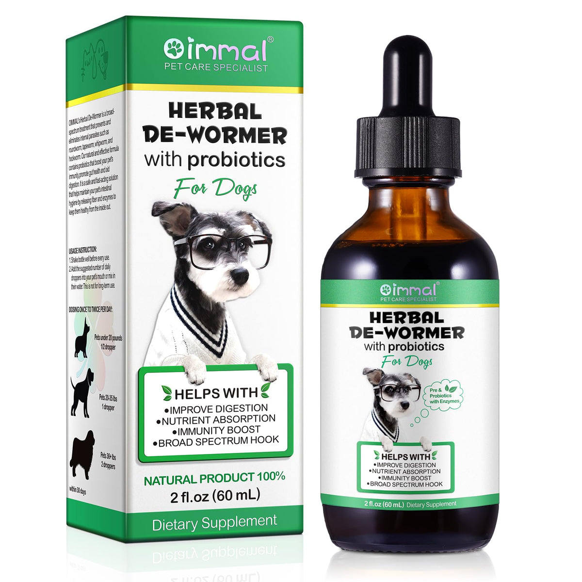 Zenpaws No More Worms – gouttes en bouteille pour soutien digestif naturel
