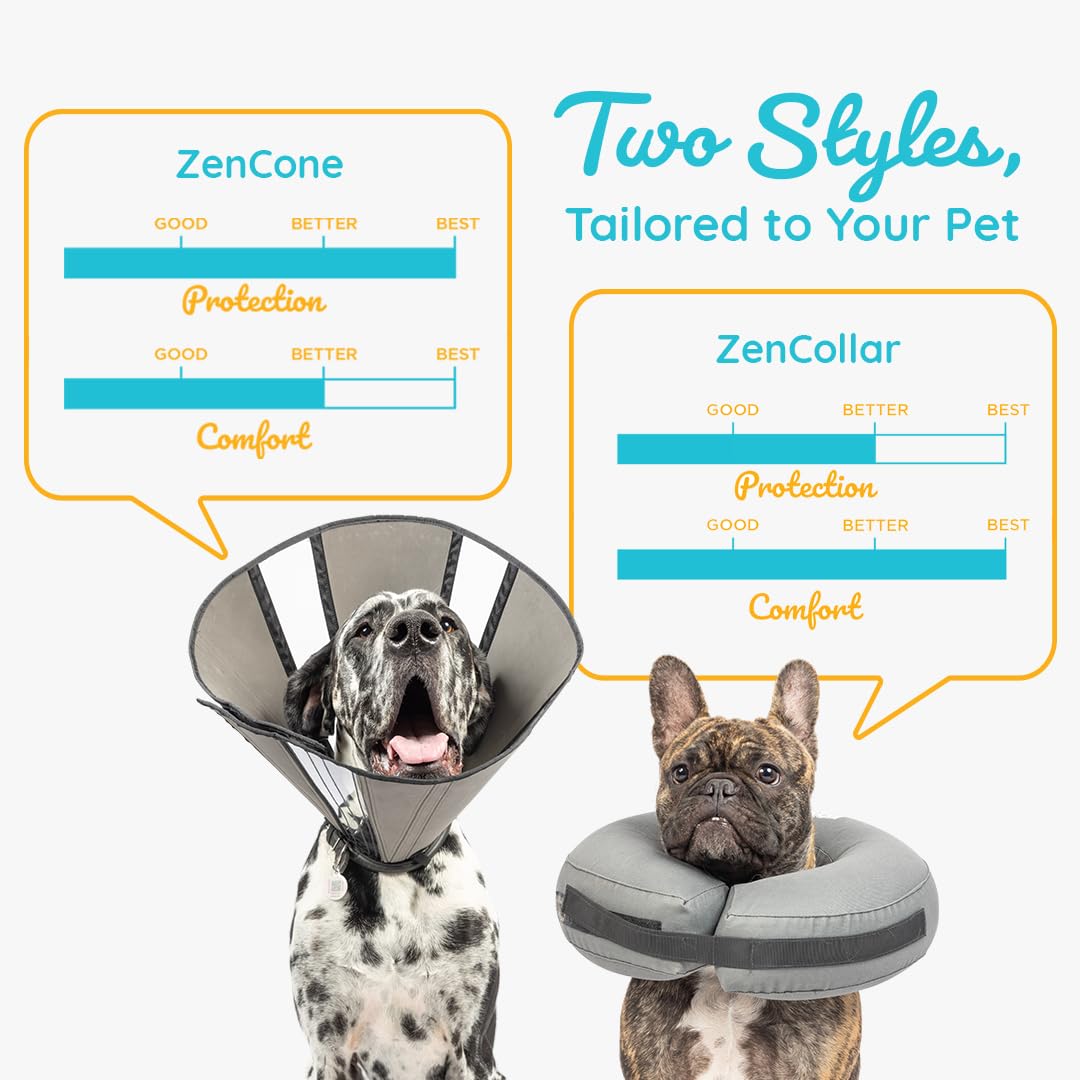 ZenPet Cône de récupération: améliore la mobilité sans gêner l’animal.