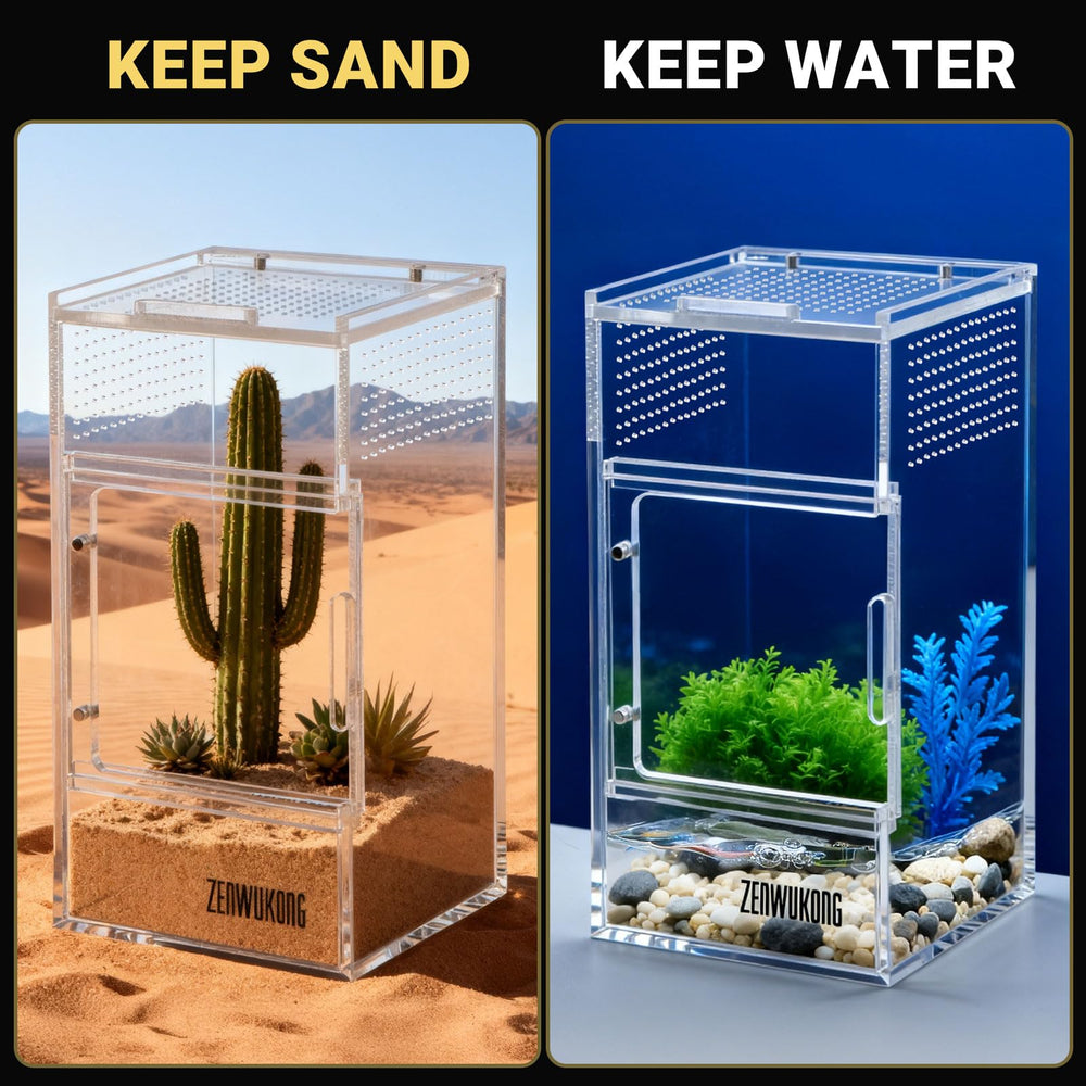 Terrarium compact ZenWUKONG 3x3x6 pouces, idéal pour petits habitats.