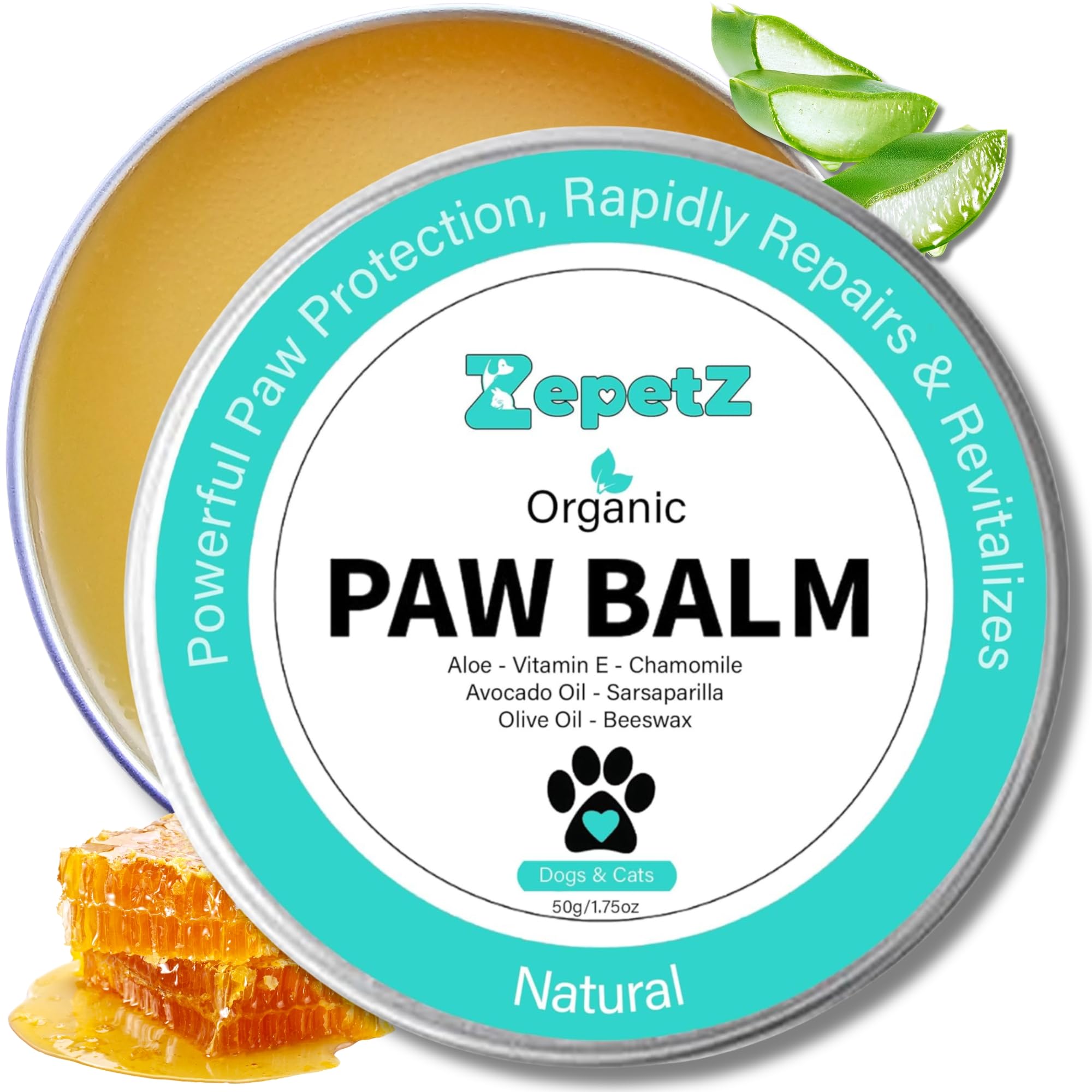 Baume ZepetZ pour pattes et museaux, pot visible, soin naturel.