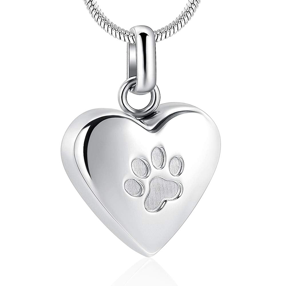 Zeqingjw pendent-urne coeur-patte argenté: mémoire durable pour animal.