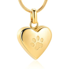 Pendentif zeqingjw cœur avec empreinte de patte, mémorial délicat.