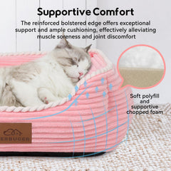 Zoom sur le rembourrage et le tissu rose du coussin Zerbuger.