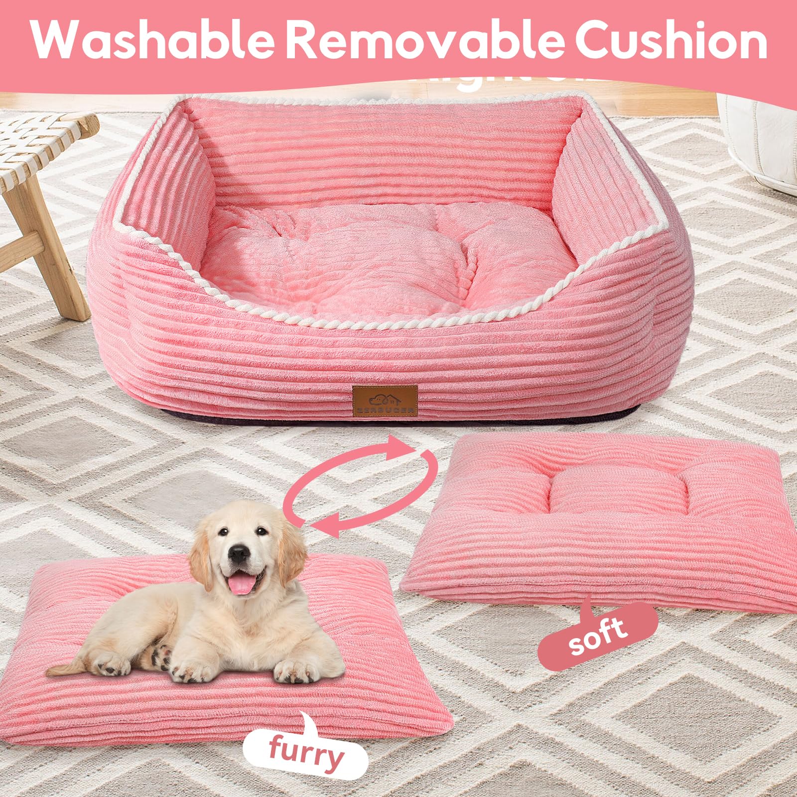 Fond antidérapant du coussin Zerbuger, stabilité sur sol plat.