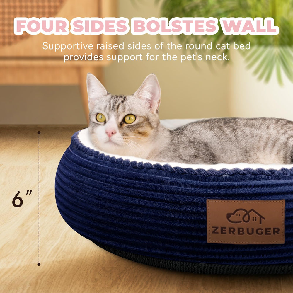 Zerbuger coussin-donut chat, touche douce et repos profond.