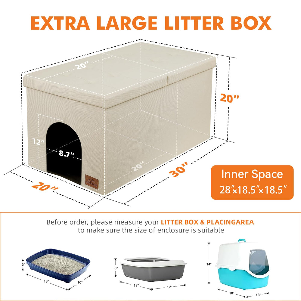 Zerbuger Enclos Litière 3-en-1, couvercle ouvert, accès facile pour le chat.