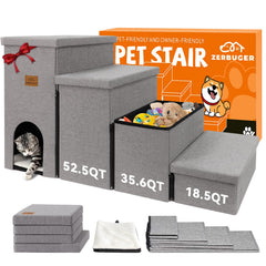 Zerbuger escaliers pour chien 23 po gris avec condo et rangement intégré.