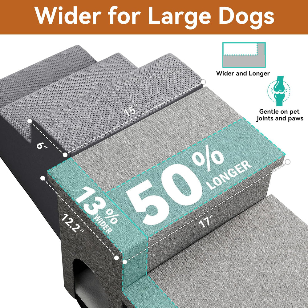 Zerbuger escaliers pour chien 23 po gris, utile pour accéder au lit.