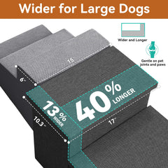 Zerbuger escaliers pour chien gris foncé, solide et stable.