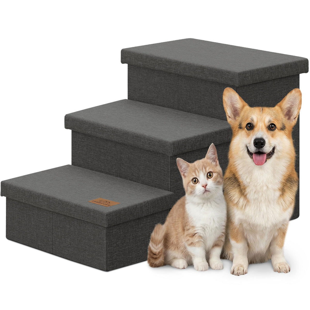 Zerbuger escaliers pour chien avec rangement de 18 pouces, accès facile au canapé.