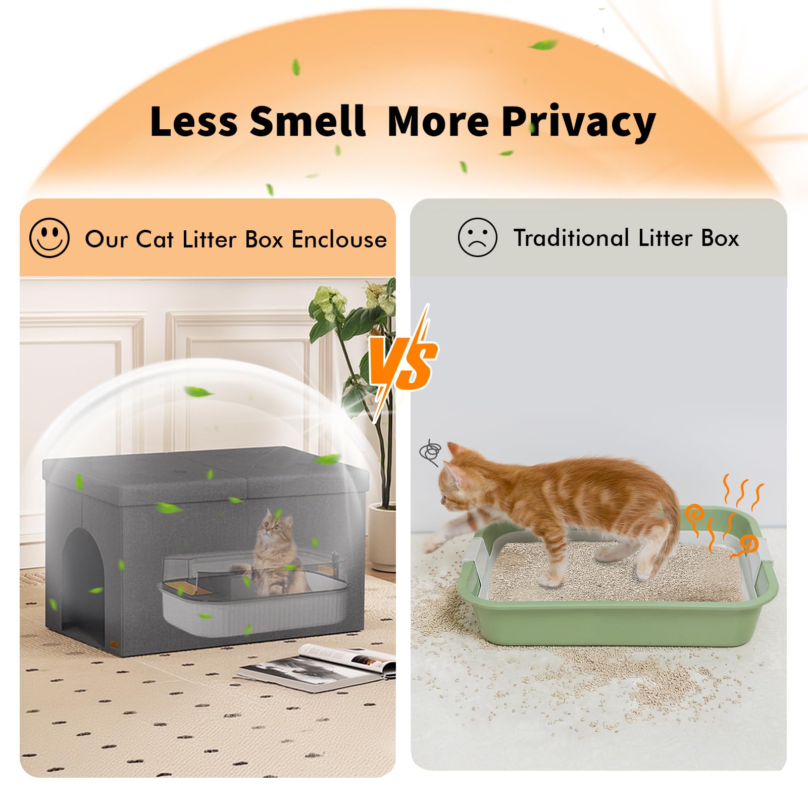 Zerbuger Litière Chat Rangement Banc: espace de rangement intégré utile