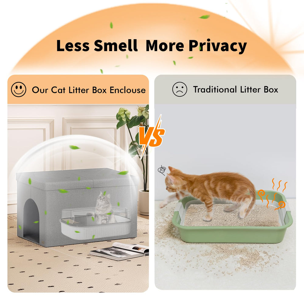 Zerbuger meuble-litiere chat gris clair avec rangement discret