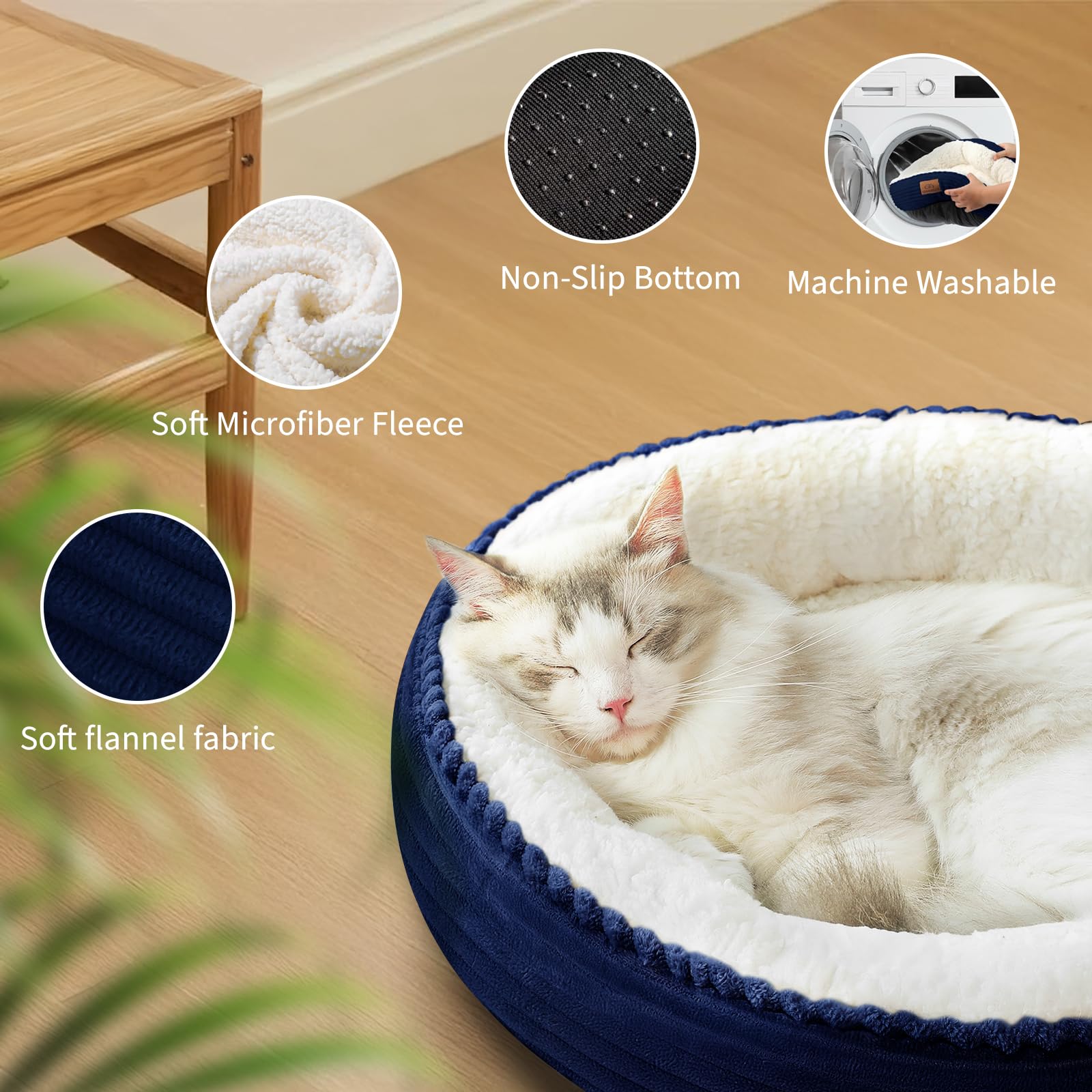 Zerbuger disposition idéale pour chambre ou fenêtre avec coussin-donut chat.