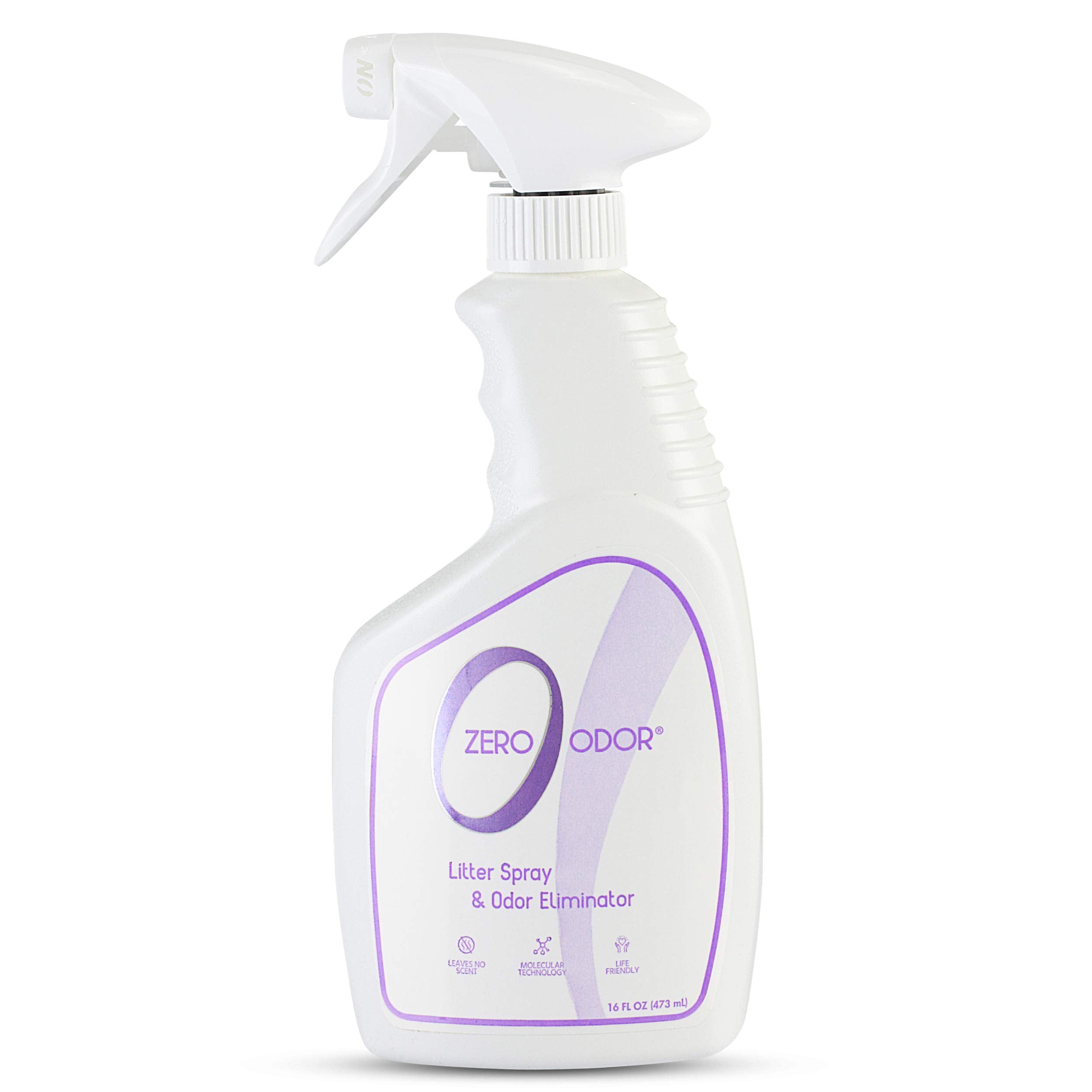 Zero Odor bouteille spray Litière 16oz: élimine durablement les odeurs de litière.
