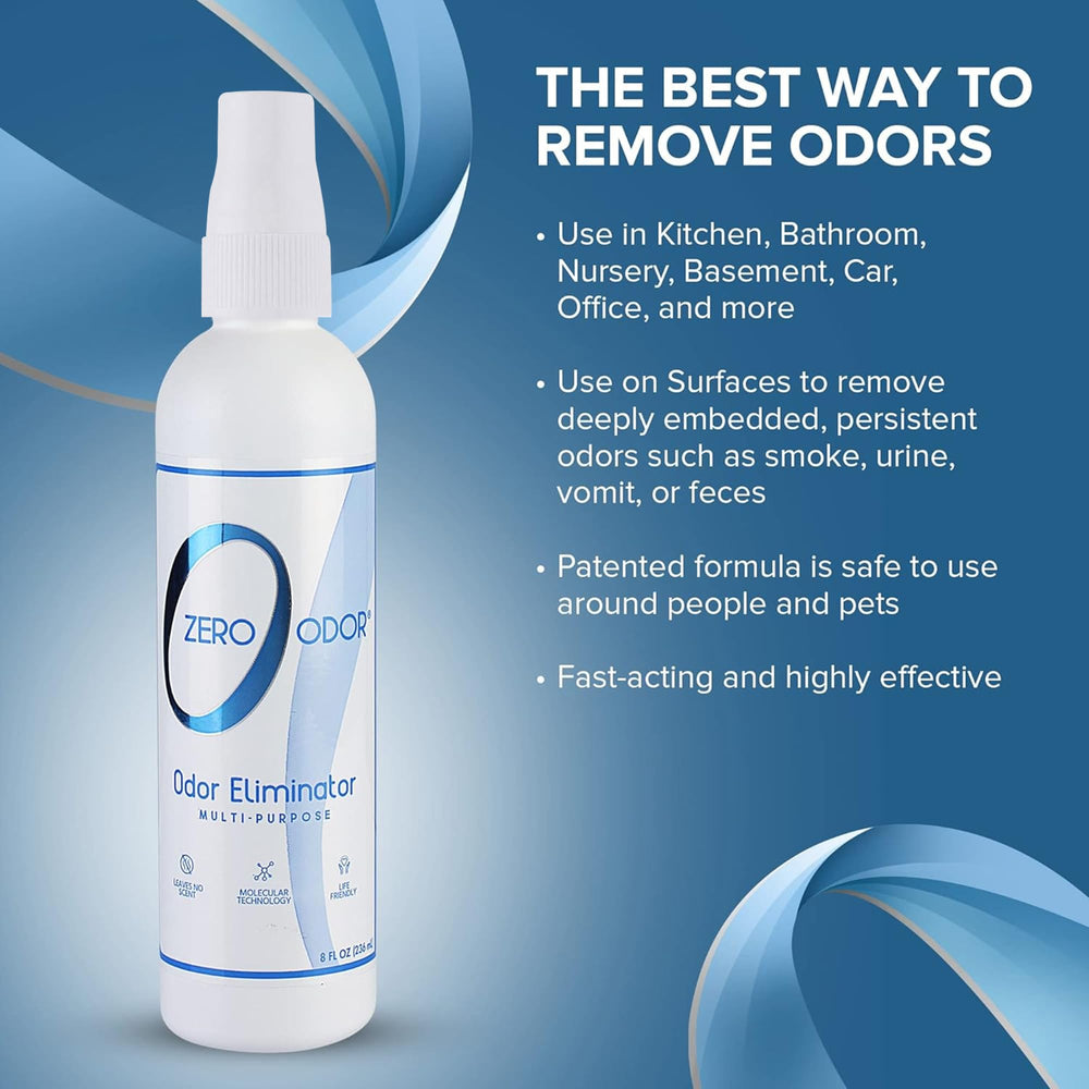 Zero Odor supprime les odeurs domestiques dans la salle de bains.