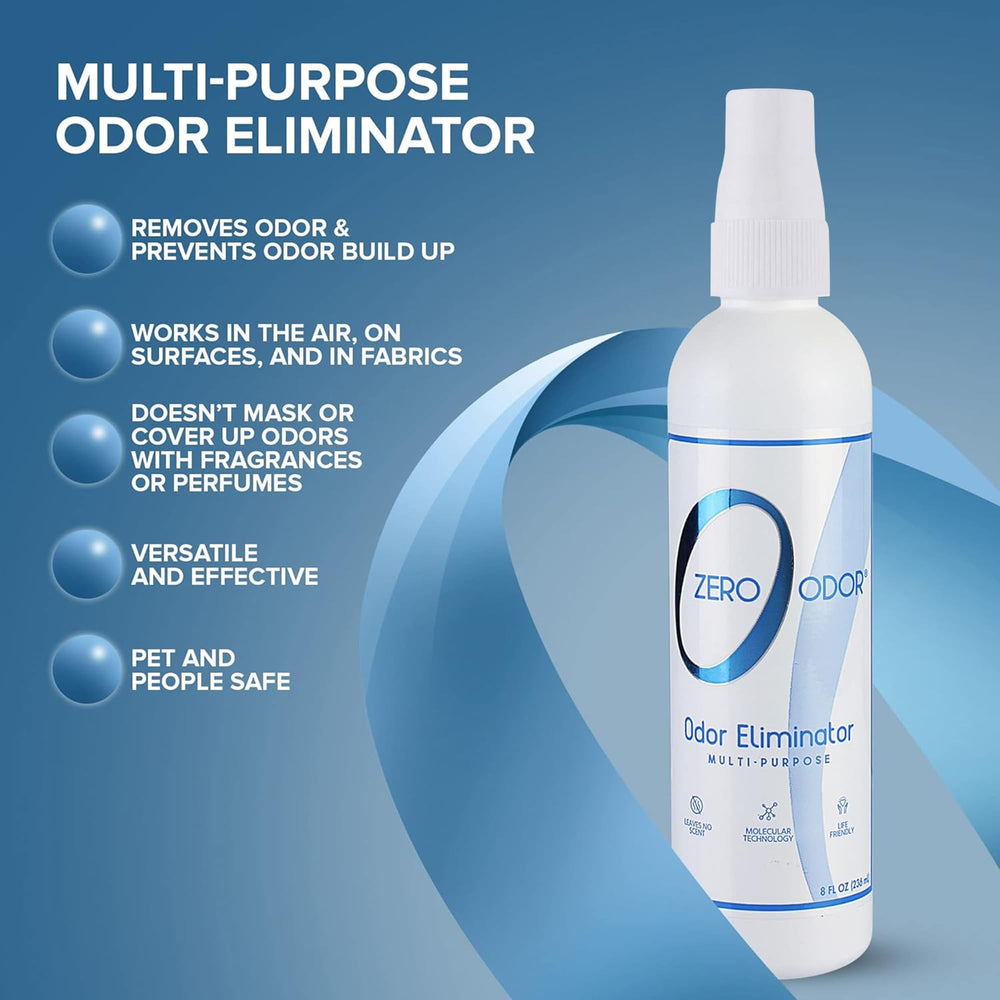 Zero Odor élimine les odeurs sur les surfaces sans parfum.