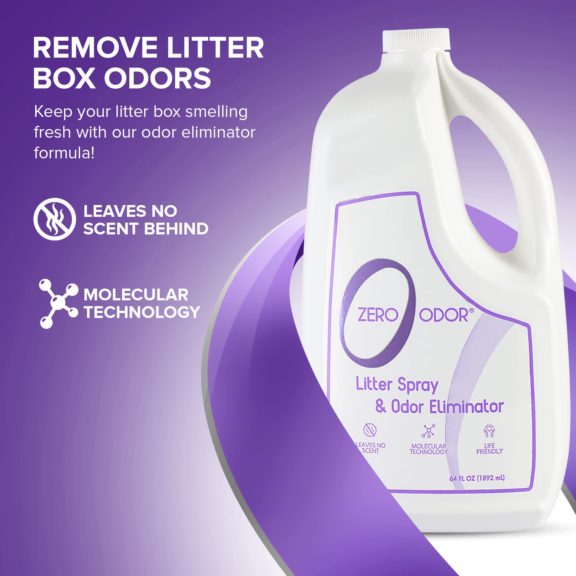 Zero Odor – flacon spray anti-odeurs pour litière, utilisation rapide.