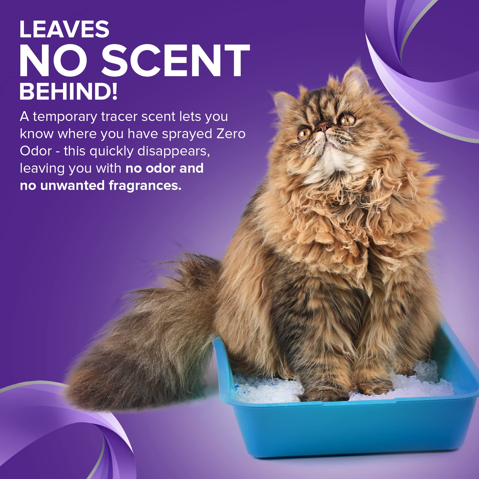 Zero Odor – sécurité animale améliorée, nettoie l'espace autour de la litière.