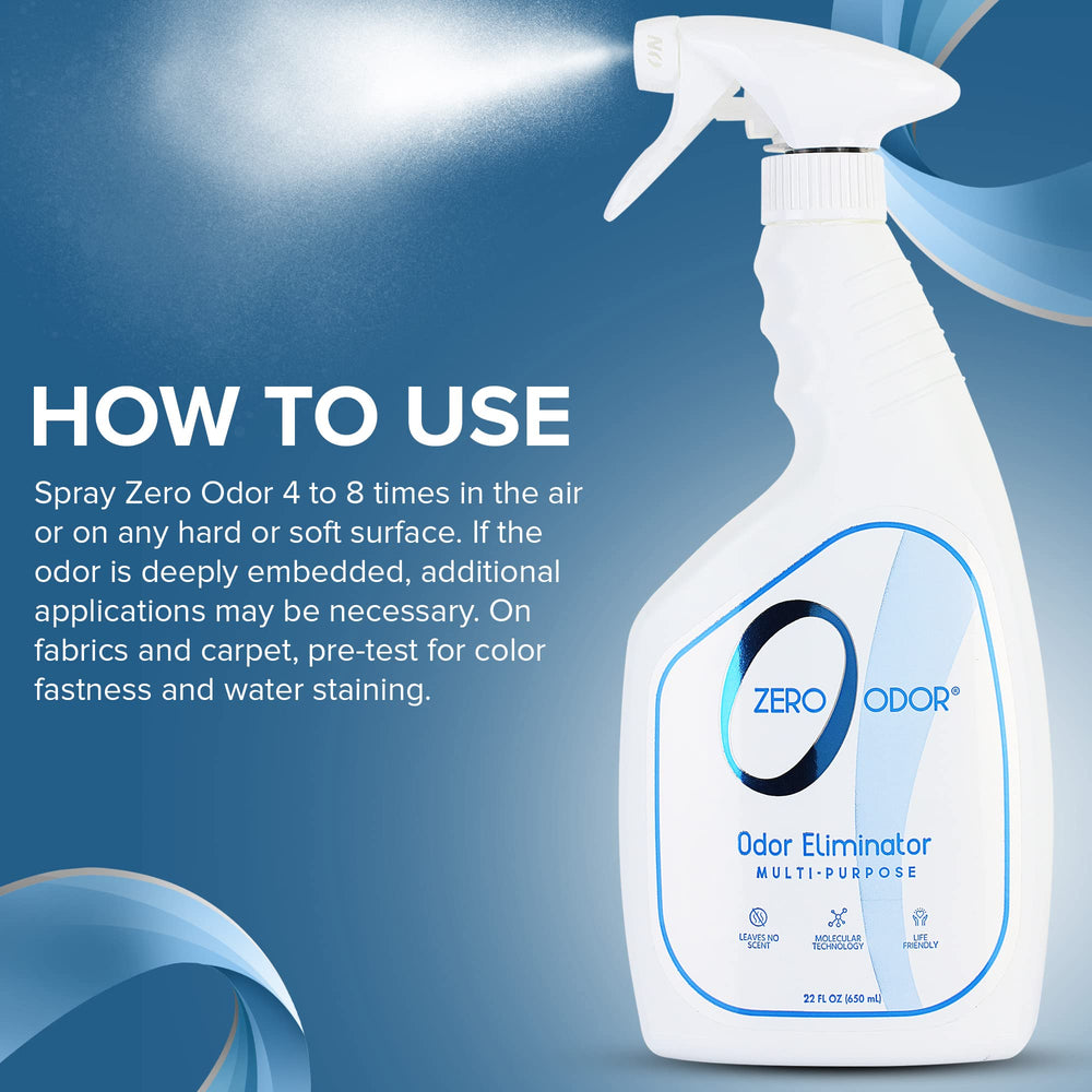 Zero Odor usage-surfaces-ambiance: agit sur les odeurs dans toutes les pièces.