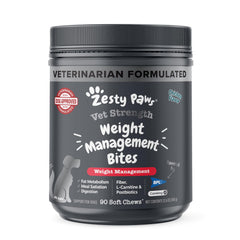 Zesty Paws Bouchées Gestion Poids Chien – emballage pratique, facile à ranger.