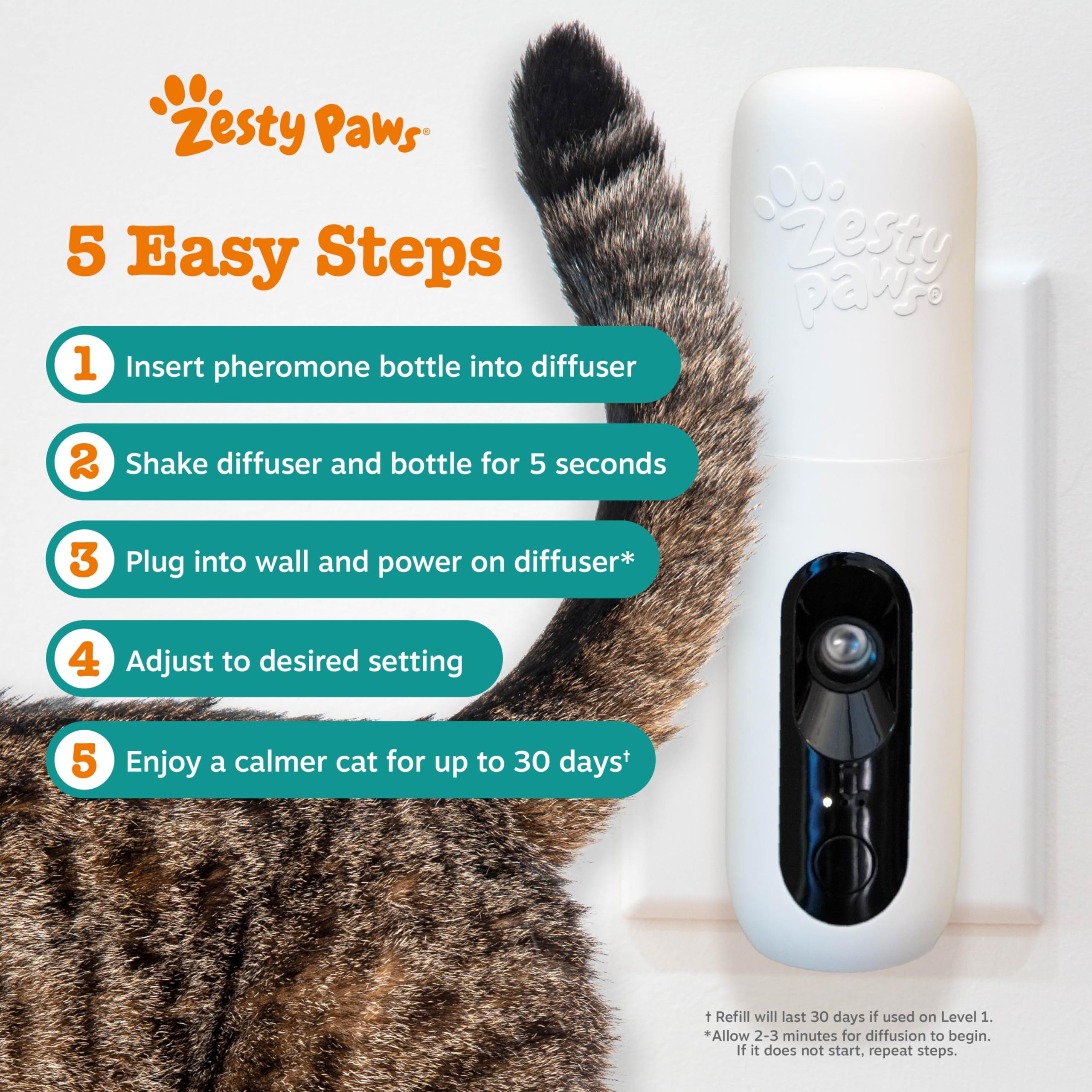 Bouteilles de recharges pour diffuseur chat Zesty Paws.