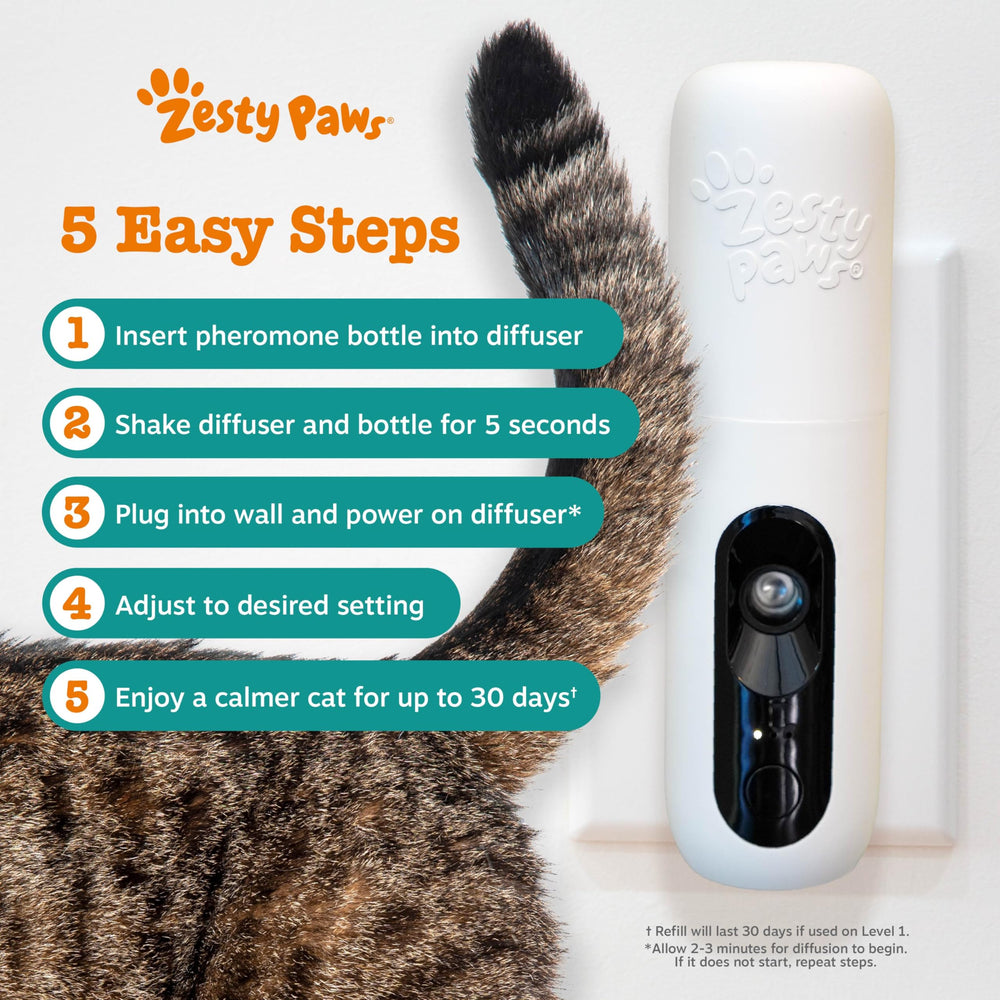 Bouteilles de recharges pour diffuseur chat Zesty Paws.