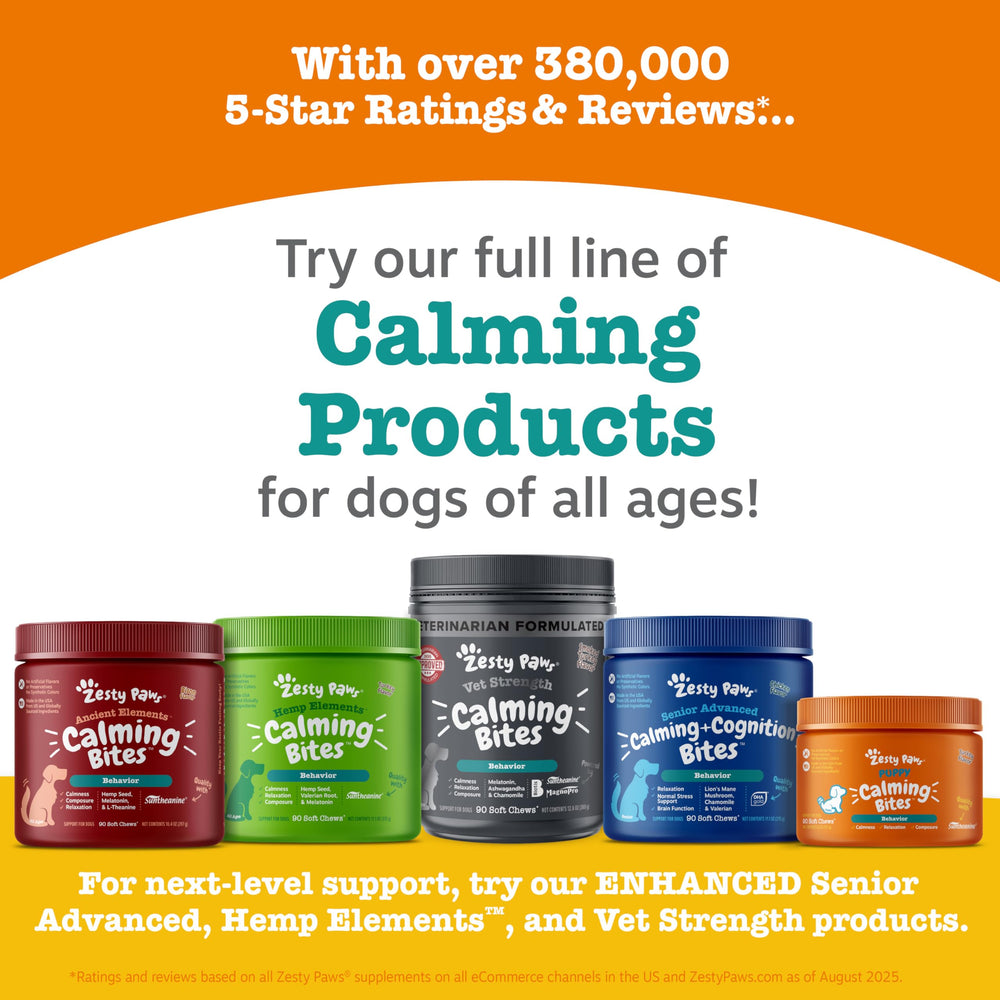 Zesty Paws Calming Chews – gingembre biologique et magnésium citrate pour la détente des chiots