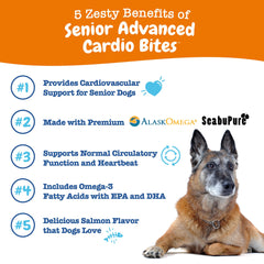 Gros plan sur bouchée molle Zesty Paws Cardio Bites, soutien potentiel.