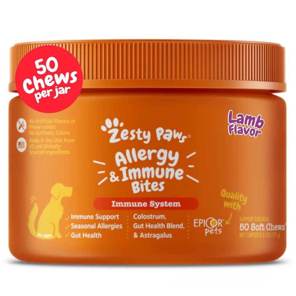 Bouchées Zesty Paws pour chien, flacon – soutien digestif et immunitaire