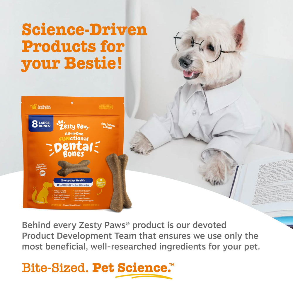 Zesty Paws Dental Bones calcium pour os forts et solides.