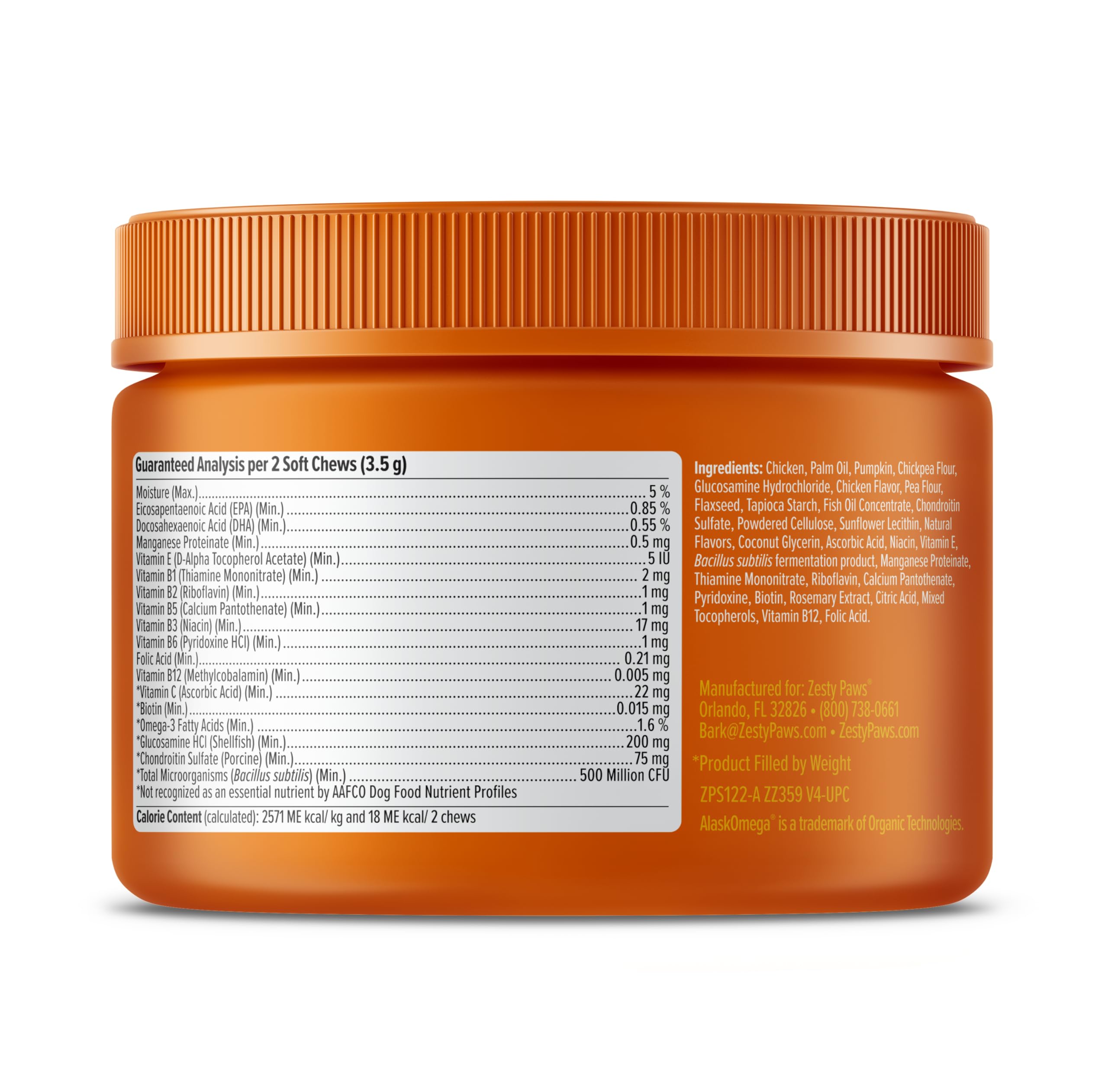 Zesty Paws Chien Cœur Immunité – soutien potentiel pour cœur et immunité.
