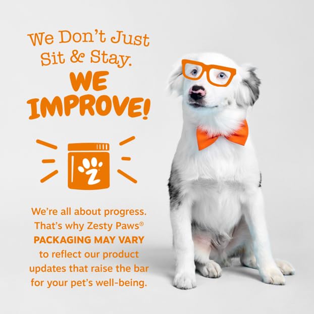 Zesty Paws – étiquette claire sur l’emballage, aide à choisir rapidement le produit.