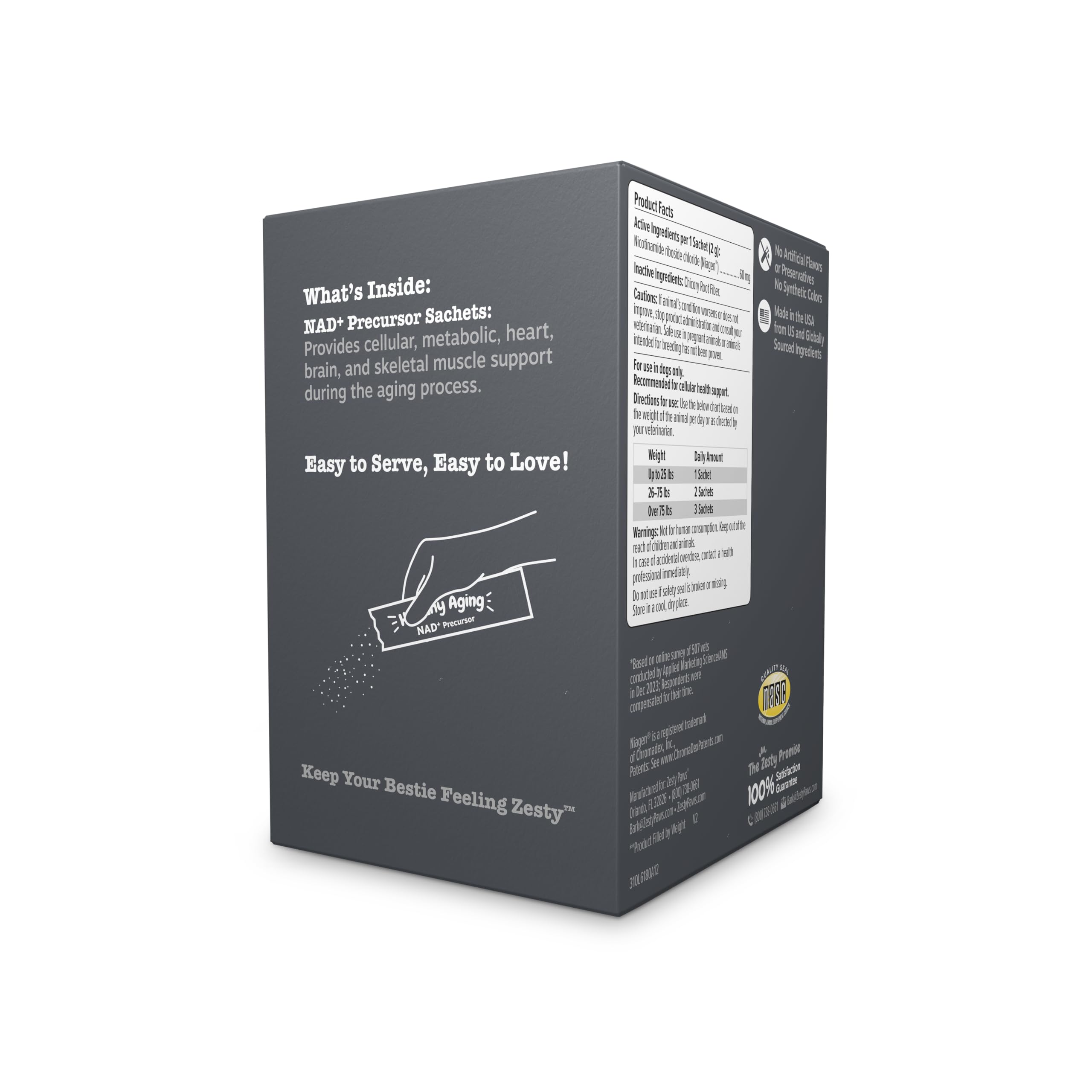 Emballage pratique, sachet dosé pour routine quotidienne