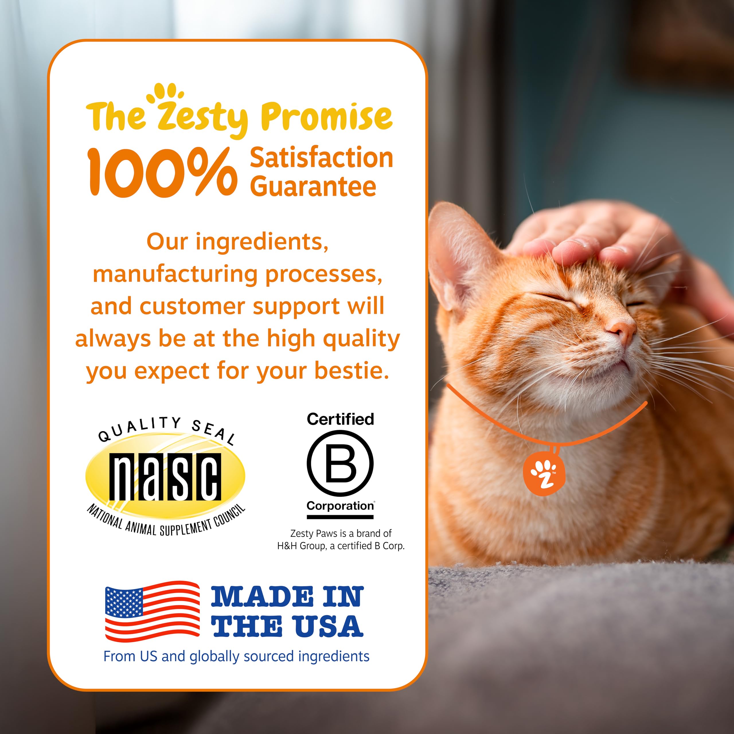 Zesty Paws Hairball Bites : zinc et biotine pour la peau et le pelage