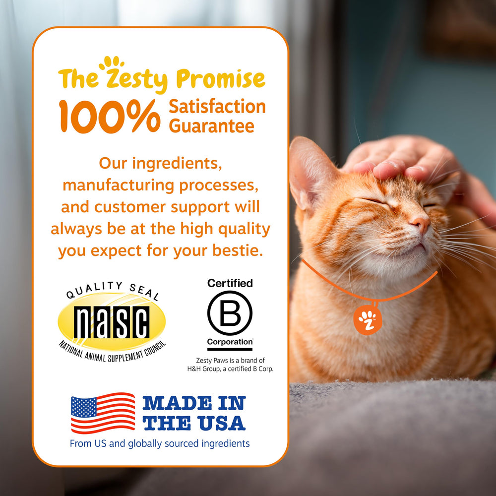 Zesty Paws Hairball Bites : zinc et biotine pour la peau et le pelage