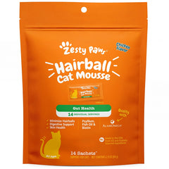 Zesty Paws Hairball Chat Mousse – emballage pratique pour administration facile.