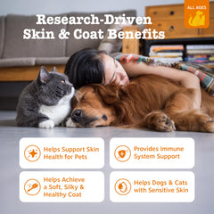 Zesty Paws huile poisson Alaska Saumon: flacon et goût agréable pour chiens et chats.