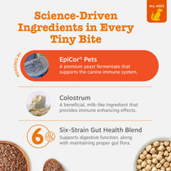 Ingrédients ÉpiCor Pets et probiotiques pour digestion équilibrée du chien.